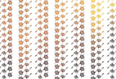Açık sarı, turuncu vektör elle boyanmış desen. Basit arkaplanda gradyanı olan soyut yapraklar. Web sitesi için dokulu desen.