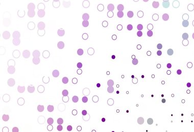 Küreli açık mor vektör deseni. Parlak renkli soyut çemberlerin olduğu bir resim. Marka kitabınız için şablon.