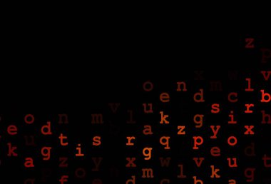 Latince alfabeyle koyu turuncu vektör düzeni. Renkli Latin alfabesiyle soyut illüstrasyon. Reklamınız, posteriniz ve üniversite afişleriniz için en iyi tasarım..