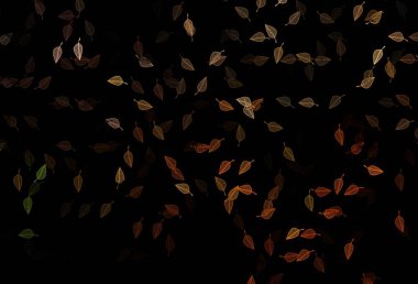 Koyu turuncu el boyalı arka plan. Yapraklı basit bir illüstrasyon. Paketleme için el boyası tasarımı, duvar kağıdı.