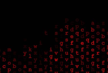 Koyu yeşil, alfabe işaretli kırmızı vektör arkaplan. Ayrı harflerle parlayan renkli bir illüstrasyon. Bu model reklam, broşür ve eğitim broşürleri için kullanılabilir..