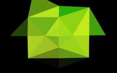 Açık yeşil vektör düşük poli kapağı.