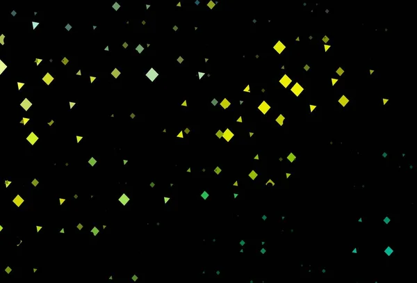 濃い緑 長方形の黄色のベクトルレイアウト カラフルな円 三角形 長方形のイラスト Cmの模様 — ストックベクタ