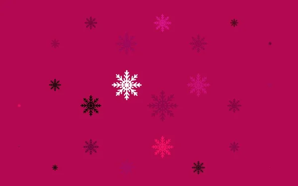 Světlá Růžová Vektorová Obálka Krásnými Sněhovými Vločkami — Stockový vektor