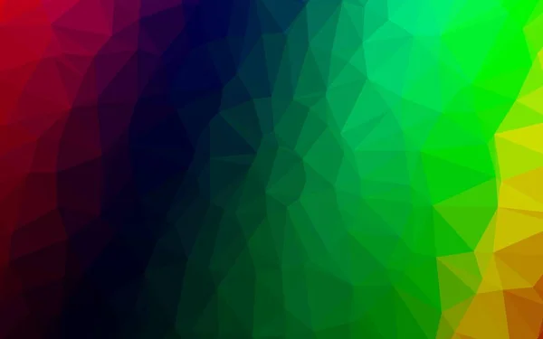 Dark Multicolor Rainbow Vektor Leuchtender Dreieckiger Hintergrund — Stockvektor