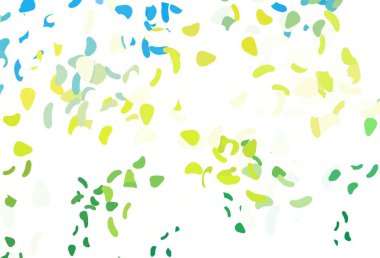 Açık mavi, kaotik şekilli sarı vektör deseni. Soyut gradyan şekilli basit renkli çizimler. Web siteniz için basit tasarım.