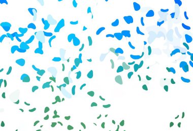 Açık mavi, soyut şekilli yeşil vektör arkaplan. Soyut tarzda rengarenk gradyan şekilleri olan bir resim. İşiniz için en iyi akıllı tasarım.