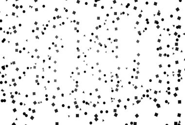 Light Silver, gri vektör arkaplanı çizgiler, daireler, eşkenar dörtgenler. Renkli daireler, üçgenler, dikdörtgenler. Reklamlar için desen.