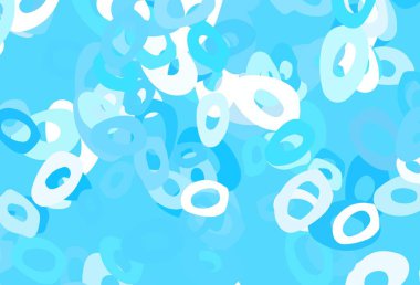 Açık mavi, diskli sarı vektör dokusu. Parlak renkli soyut çemberlerin olduğu bir resim. İş reklamları için tasarım.