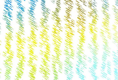 Açık mavi, düz çizgileri olan sarı vektör düzeni. Sopalı modern geometrik soyut çizim. İş broşürleri, broşürler için desen.