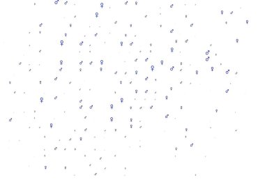 Açık mavi vektör dokusu ile erkek, dişi ikonlar. Soyut tarzda, cinsiyet şekilleriyle basit bir gradyan tasarımı. TV reklamları için basit tasarım.