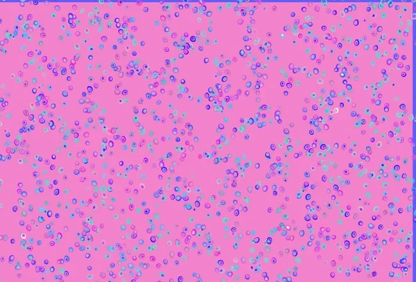 Světlá Růžová Modrá Vektorová Kulisa Tečkami Abstraktní Ilustrace Barevnými Bublinami — Stockový vektor