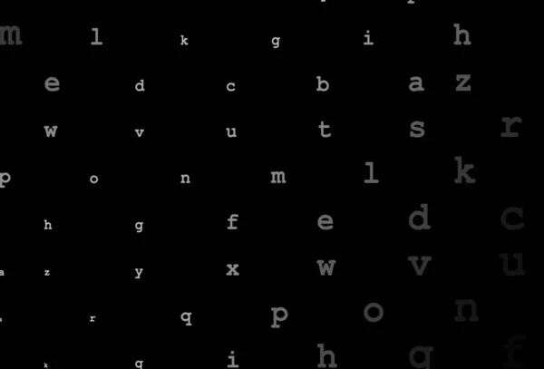 暗い銀 アルファベットの記号を持つ灰色のベクトル背景 孤立した文字でカラフルなイラストを輝いています パターンは学校 文法ウェブサイトで使用できます — ストックベクタ