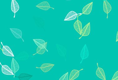 Açık yeşil, sarı vektör karalama şablonu. Yapraklı doğal dekoratif tasarım. Tasarımınız için yeni bir doku.