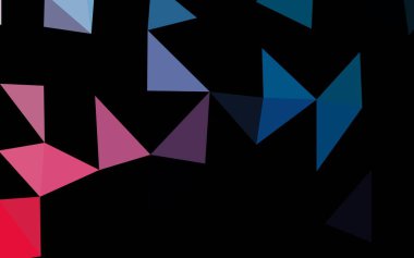 Koyu mavi, kırmızı vektör üçgen mozaik örtüsü.