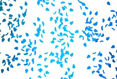 Kaotik şekilli açık mavi vektör deseni. Rastgele şekillerle soyut tarzda dekoratif tasarım. Duvar kağıtları için zarif tasarım.