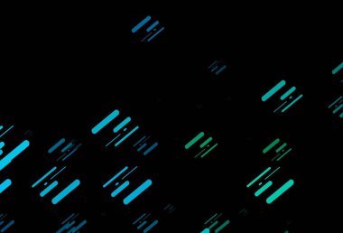 Koyu mavi, tekrarlanan çubuklu yeşil vektör şablonu. Renkli çubuklarla gösterişli soyut çizimler. Reklamınız, posteriniz, afişiniz için en iyi tasarım.