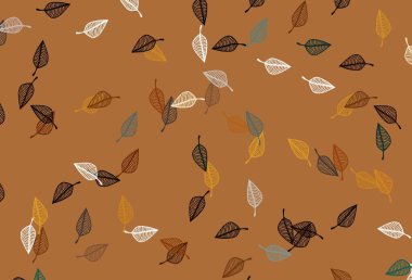 Light Orange vector doodle background. Brand new colorful illustration in modern style with leaves. The best blurred design for your business.