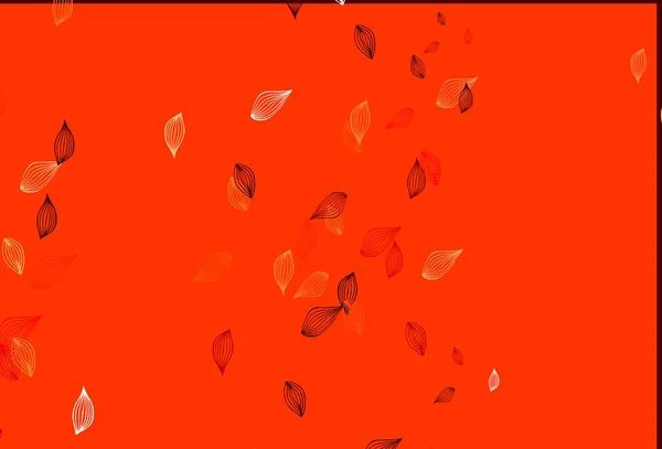 Светло Красный Векторный Фон Расписанный Вручную Патиссоны Цветными Листьями Натуральном — стоковый вектор