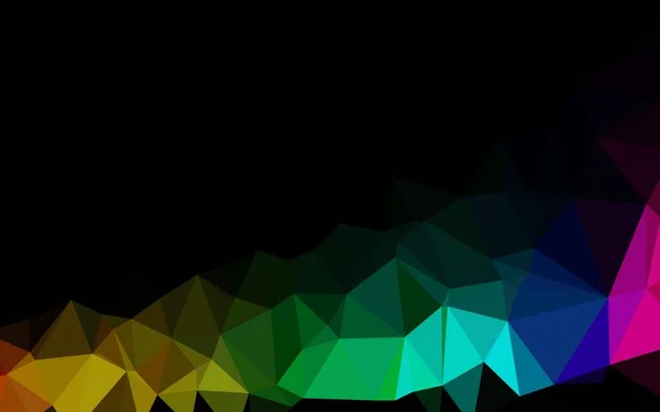 Multicolore Scuro Vettore Arcobaleno Brillante Modello Triangolare — Vettoriale Stock
