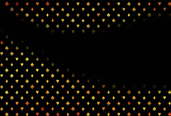 Σκούρο Πορτοκαλί Διάνυσμα Πρότυπο Σύμβολα Πόκερ Πολύχρωμη Κλίση Σημάδια Της — Διανυσματικό Αρχείο