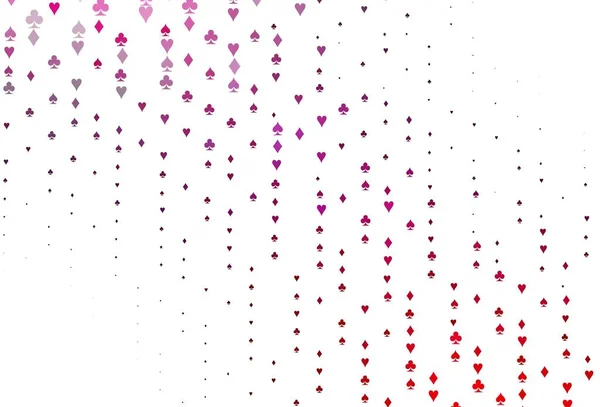 Light Purple Pink Vector Template Poker Symbols Colorful Gradient Signs — стоковый вектор