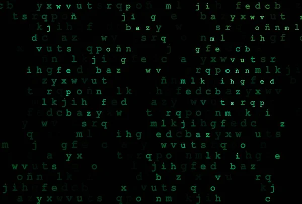 Dark Green Vector Background Signs Alphabet Colored Alphabet Signs Gradient — стоковый вектор