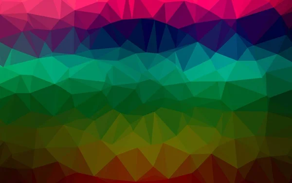 Dark Multicolor Regenboog Vector Lage Poly Cover — Stockvector