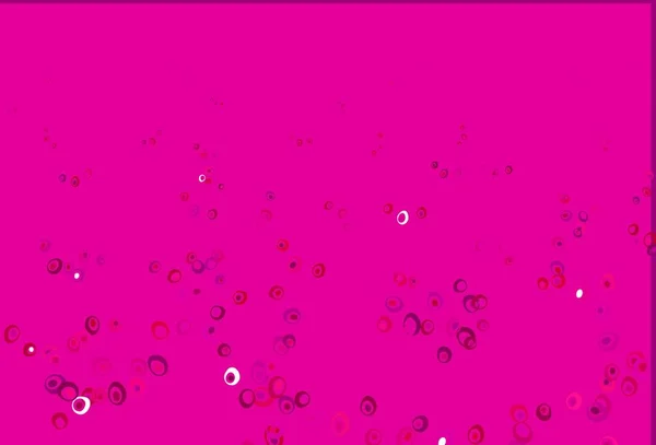浅紫色 粉红矢量覆盖斑点 图解与一组闪亮的彩色抽象圈 商业广告的设计 — 图库矢量图片