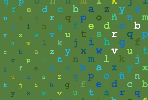 Dark Blue Yellow Vector Texture Abc Characters Colored Alphabet Signs — стоковый вектор