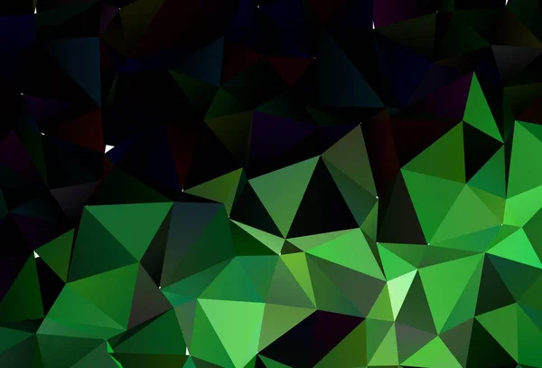 Dark Green Vector Blurry Triangle Pattern Sample Polygonal Shapes Polygonal — Archivo Imágenes Vectoriales
