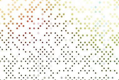 Açık yeşil, daire şekilli kırmızı vektör düzeni. Renkli su damlaları olan modern soyut çizimler. Suyun deseni, yağmur damlaları.