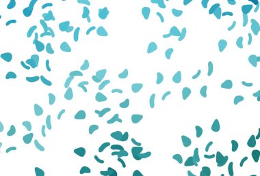 Soyut şekilli hafif Mavili vektör arkaplanı. Rastgele şekillerle soyut tarzda dekoratif tasarım. İşiniz için en iyi akıllı tasarım.