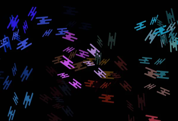 Dark Multicolor Rainbow Vector Backdrop Long Lines Lines Blurred Abstract — Stockvector