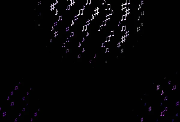 Dark Purple Vector Texture Musical Notes Shining Illustration Colorful Gradient — Stockový vektor
