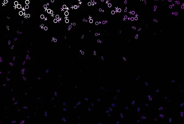Dark Purple Vector Pattern Gender Elements Simple Gradient Design Abstract — Archivo Imágenes Vectoriales