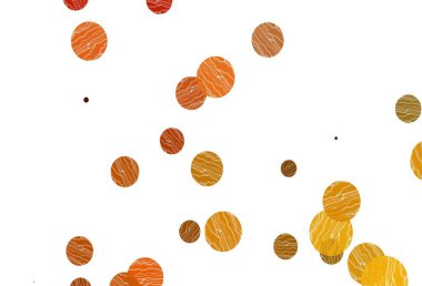 Light yellow, orange vector pattern with spheres. Illustration with set of shining colorful abstract circles. Pattern for beautiful websites.