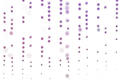 Light Purple vector layout with bright snowflakes. Shining colored illustration with snow in christmas style. The pattern can be used for new year ad, booklets.