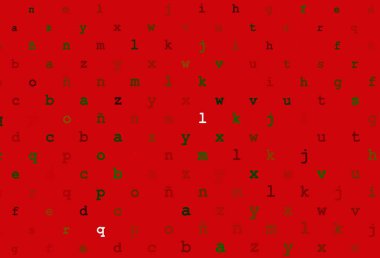 Light green, red vector layout with latin alphabet. Shining illustration with ABC symbols on abstract template. Smart design for your business advert of university.