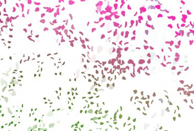 Açık pembe, kaotik şekilli yeşil vektör deseni. Soyut tarzda rengarenk gradyan şekilleri olan bir resim. İşiniz için en iyi akıllı tasarım.