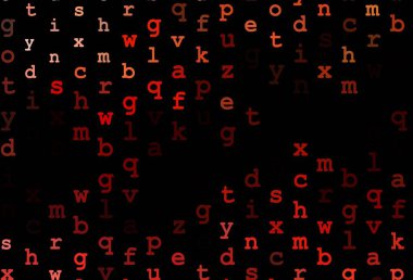 Dark red vector texture with ABC characters. Abstract illustration with colored latin alphabet. The pattern can be used as ads, poster, banner for books.