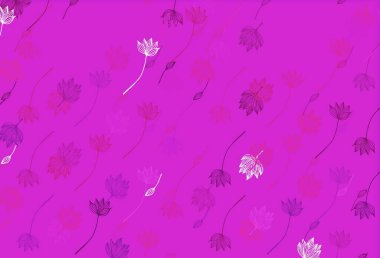 Açık Pembe, yeşil vektör el boyaması şablon. Yapraklı karalama tarzında yeni renkli çizimler. Marka kitabı için desen.