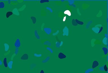 Açık mavi, kaotik şekilli yeşil vektör deseni. Soyut tarzda rengarenk gradyan şekilleri olan bir resim. Kartvizitiniz için modern tasarım.