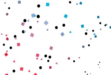 Light Blue, Red vector cover in polygonal style with circles. Glitter abstract illustration with spheres, squares, lines. Modern template for your landing page.