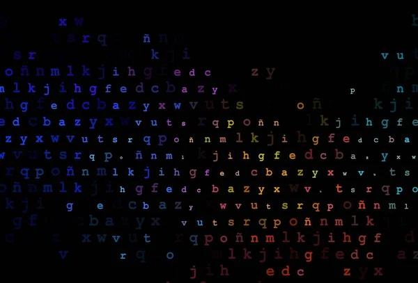 暗彩色 彩虹矢量布局与拉丁字母 现代几何图解与Abc英语符号 这种模式可用于学校 语法网站 — 图库矢量图片