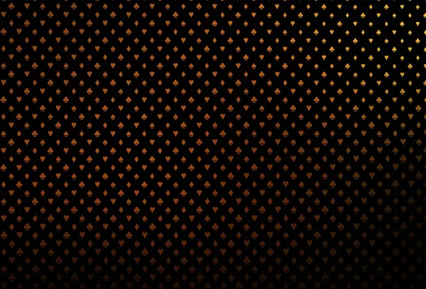 Dunkelgelbe Orangefarbene Vektorstruktur Mit Spielkarten Leuchtende Illustration Mit Herzen Pik — Stockvektor