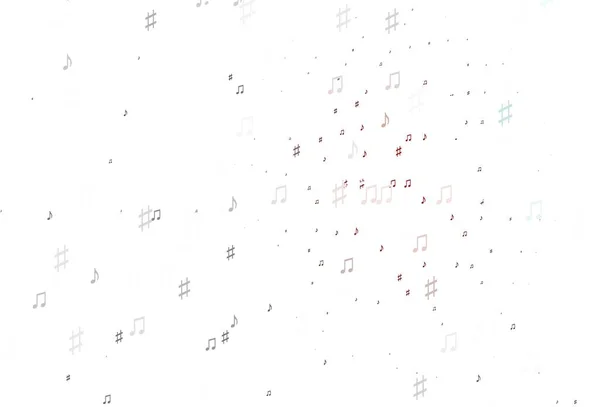 Світло Червоний Векторний Візерунок Елементами Музики Абстрактна Ілюстрація Різнокольоровими Символами — стоковий вектор