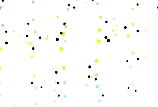 Verde Chiaro Modello Vettoriale Giallo Con Cristalli Cerchi Quadrati Illustrazione — Vettoriale Stock