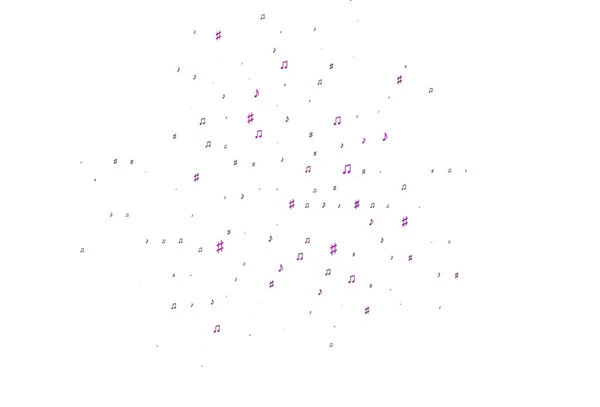Texture Vectorielle Violet Clair Avec Des Notes Musicales Illustration Abstraite — Image vectorielle