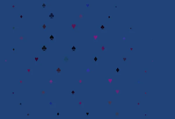Light Pink Blue Vector Pattern Symbol Cards Shining Illustration Hearts — Stock Vector
